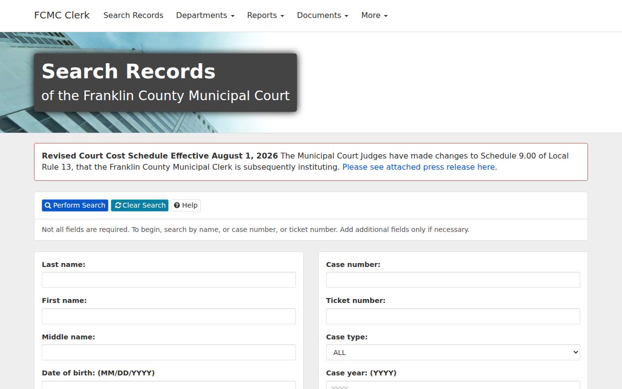 Whitehall residents directory Franklin County Municipal Court search
