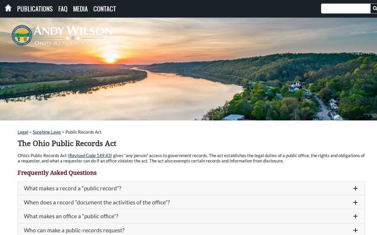 Whitehall residents directory Ohio Public Records Act guidance