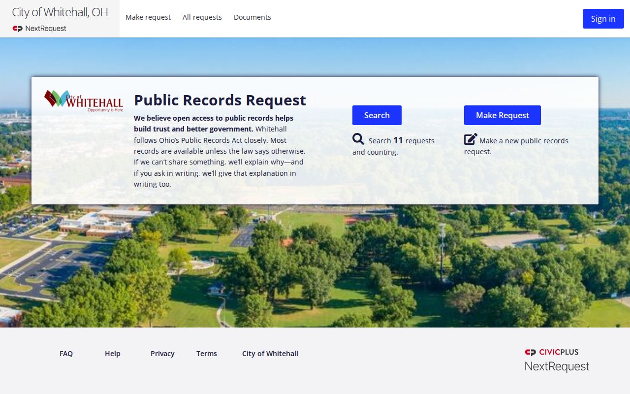 Whitehall residents directory public records request portal