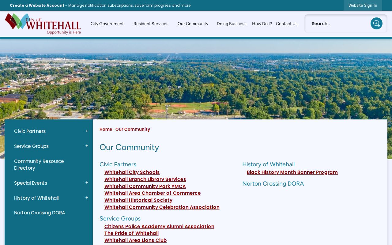 Whitehall neighbors official community partners page