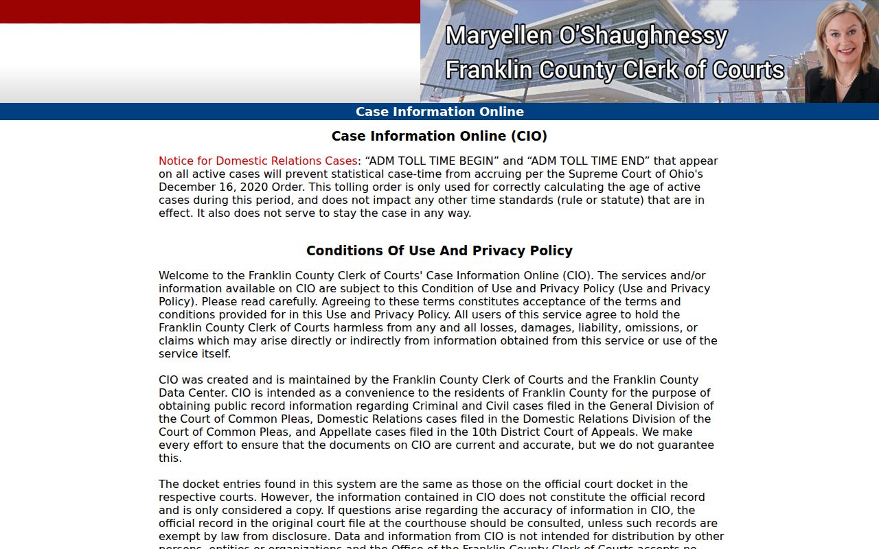 Whitehall resident lookup Franklin County Common Pleas case information
