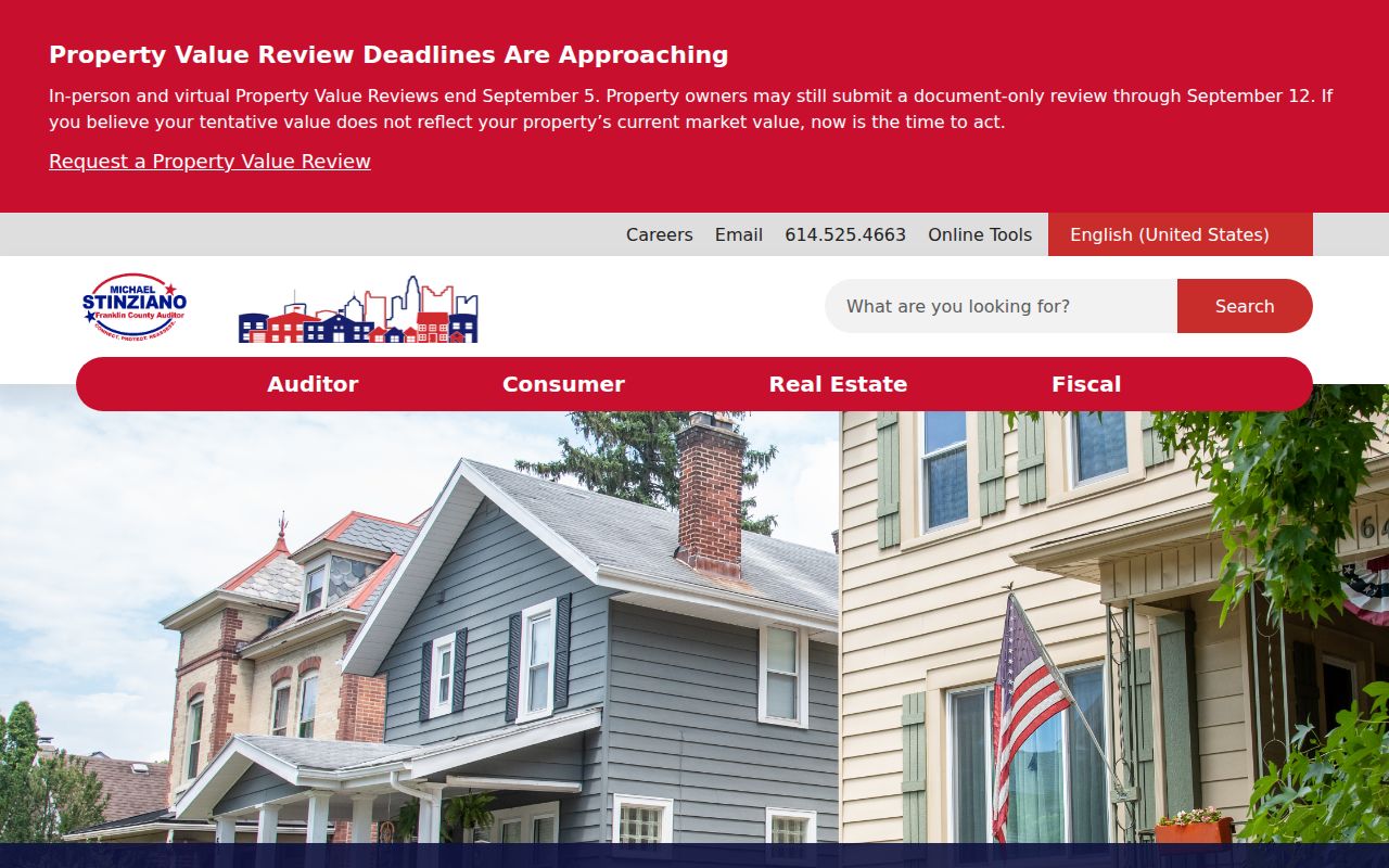 Whitehall ZIP lookup Franklin County Auditor search instructions